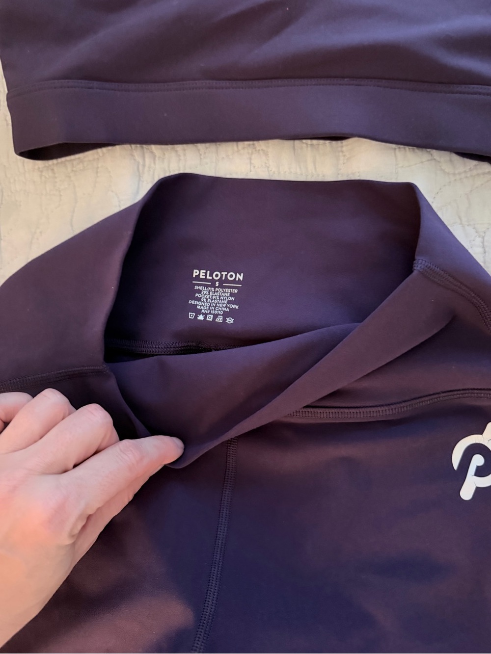 Peloton Deep Purple High-Waist Leggings & Strappy Sports Bra Set - Picture 2 of 6